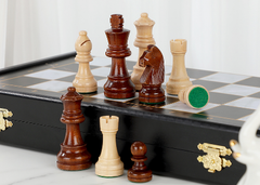 Premium 39*39*2.7cm Chess Set Wooden Timber Folding Black/White Board Rosewood Premium 39*39*2.7cm Chess Set Wooden Timber Folding Black/White Board Rosewood