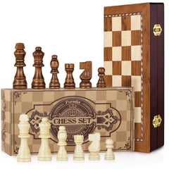 38*38*3cm Magnetic Large Wooden Timber Oak Chess Set 35*35*3cm Magnetic Large Wooden Timber Oak Chess Set - auloves