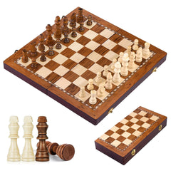 38*38*3cm Magnetic Large Wooden Timber Oak Chess Set 35*35*3cm Magnetic Large Wooden Timber Oak Chess Set - auloves