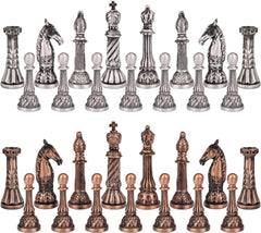 38cm Retro Metal Chess Set Marbling Chess Board & Metal Pieces 38cm Retro Metal Chess Set Marbling Chess Board & Metal Pieces - auloves