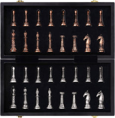 38cm Retro Metal Chess Set Marbling Chess Board & Metal Pieces 38cm Retro Metal Chess Set Marbling Chess Board & Metal Pieces - auloves