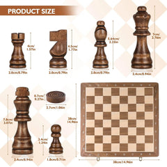 40*40cm Magnetic Chess & Checkers Set Pine Wooden Timber Folding Board 40*40cm Magnetic Chess & Checkers Set Pine Wooden Timber Folding Board - auloves