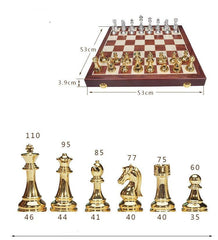 52*52*3.9cm Upscale Metal Chess Set Folding Chessboard Zinc Alloy Pieces Gold&Sliver 52*52*3.9cm Upscale Metal Chess Set Folding Chessboard Zinc Alloy Pieces Gold&Sliver - auloves