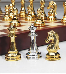 52*52*3.9cm Upscale Metal Chess Set Folding Chessboard Zinc Alloy Pieces Gold&Sliver 52*52*3.9cm Upscale Metal Chess Set Folding Chessboard Zinc Alloy Pieces Gold&Sliver - auloves