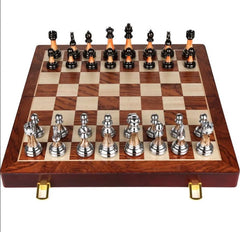 Chess Set 45cm Rosewood Folding Board + Zinc Alloy & Acrylic Pieces Chess Set 45cm Rosewood Folding Board + Zinc Alloy & Acrylic Pieces - auloves