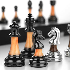 Chess Set 52cm Rosewood Folding Board + Zinc Alloy & Acrylic Pieces Chess Set 52cm Rosewood Folding Board + Zinc Alloy & Acrylic Pieces - auloves