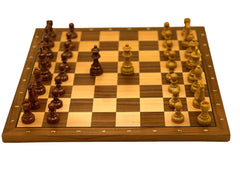 Deluxe 38*38*1.2cm Chess Set Walnut Wooden Timber Unfolding Board with Gloss Pieces Deluxe 38*38*1.2cm Chess Set Walnut Wooden Timber Unfolding Board with Gloss Pieces - auloves