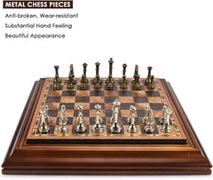 Metal Chess Set with Wooden Detachable 36*36*4.8cm Board Metal Chess Set with Wooden Detachable 36*36*4.8cm Board - auloves