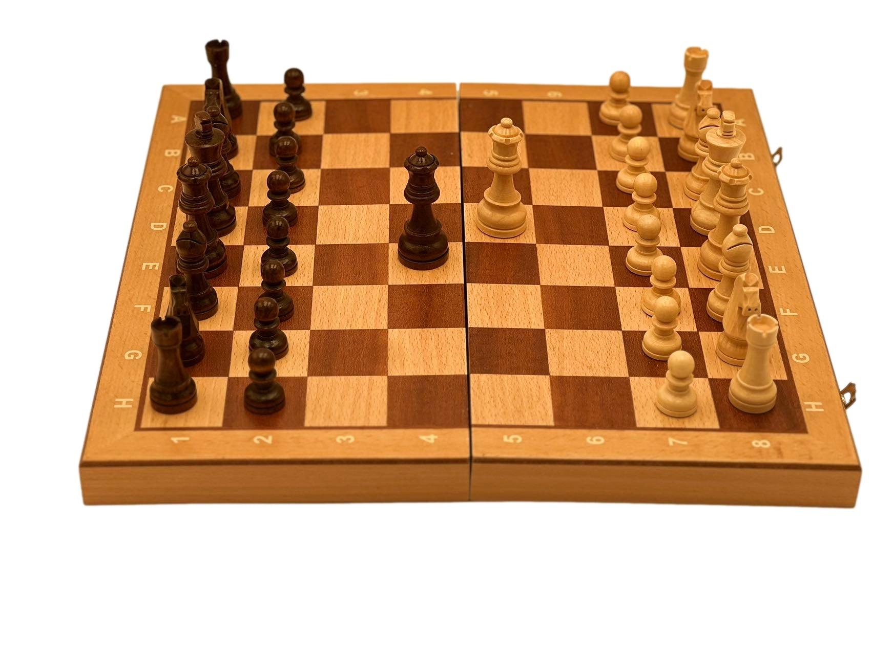 Deluxe Walnut and Maple Chess Board - 54cm