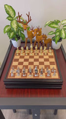 Roman Metal Chess Set with Sapele Detachable 38*38*8cm Board Roman Metal Chess Set with Sapele Detachable 38*38*8cm Board