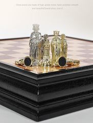 Roman Metal Chess Set with Sapele Detachable 38*38*8cm Board Roman Metal Chess Set with Sapele Detachable 38*38*8cm Board - auloves