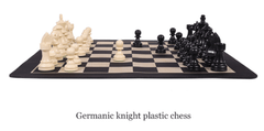 Tournament Chess Set 52x52cm Plastic Pieces with Iron Weighted Leather Chessboard (BW) Tournament Chess Set 52x52cm Plastic Pieces with Iron Weighted Leather Chessboard (BW) - auloves