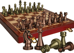 30*30*2.7cm Upscale Metal Chess Set Folding Chessboard Zinc Alloy Tinted&Purple Bronze 30*30*2.7cm Upscale Metal Chess Set Folding Chessboard Zinc Alloy Tinted&Purple Bronze - auloves