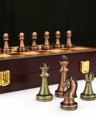 30*30*2.7cm Upscale Metal Chess Set Folding Chessboard Zinc Alloy Tinted&Purple Bronze 30*30*2.7cm Upscale Metal Chess Set Folding Chessboard Zinc Alloy Tinted&Purple Bronze - auloves