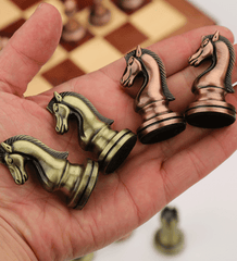 30*30*2.7cm Upscale Metal Chess Set Folding Chessboard Zinc Alloy Tinted&Purple Bronze 30*30*2.7cm Upscale Metal Chess Set Folding Chessboard Zinc Alloy Tinted&Purple Bronze - auloves