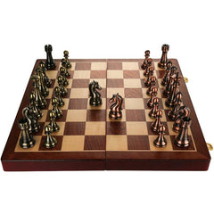 52*52*3.9cm Upscale Metal Chess Set Super Large Folding Board Zinc Alloy Tinted&Purple Bronze 52*52*3.9cm Upscale Metal Chess Set Super Large Folding Board Zinc Alloy Tinted&Purple Bronze - auloves