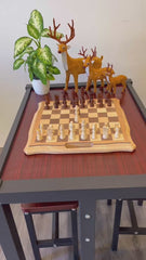 38cm Wooden Chess Set Foldable Board Magnetic Gift Timber Oak 38cm Wooden Chess Set Foldable Board Magnetic Gift Timber Oak