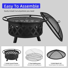 Portable Camping Stove Fire Fit Wood Burning Heating Black Outdoor BBQ Portable Camping Stove Fire Fit Wood Burning Heating Black Outdoor BBQ - auloves