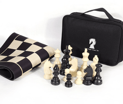 Tournament Chess Set 52x52cm Plastic Pieces with Iron Weighted Leather Chessboard (BW) Tournament Chess Set 52x52cm Plastic Pieces with Iron Weighted Leather Chessboard (BW) - auloves