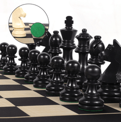 Tournament Chess Set 52x52cm Plastic Pieces with Iron Weighted Leather Chessboard (BW) Tournament Chess Set 52x52cm Plastic Pieces with Iron Weighted Leather Chessboard (BW) - auloves