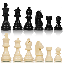 Tournament Chess Set 52x52cm Plastic Pieces with Iron Weighted Leather Chessboard (BW) Tournament Chess Set 52x52cm Plastic Pieces with Iron Weighted Leather Chessboard (BW) - auloves