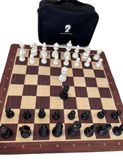Tournament Chess Set 52x52cm Plastic Pieces with Iron Weighted Leather Chessboard (Oak) Tournament Chess Set 52x52cm Plastic Pieces with Iron Weighted Leather Chessboard (Oak) - auloves