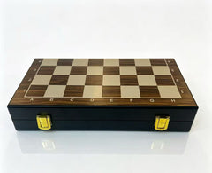30cm Retro Dual-Tone Alloy Foldable Metal Chess Set