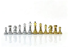 52*52*3.9cm Upscale Metal Chess Set Folding Chessboard Zinc Alloy Pieces Gold&Sliver