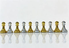 52*52*3.9cm Upscale Metal Chess Set Folding Chessboard Zinc Alloy Pieces Gold&Sliver