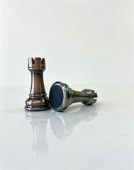 52*52*3.9cm Upscale Metal Chess Set Super Large Folding Board Zinc Alloy Tinted&Purple Bronze