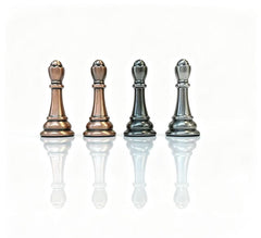 30cm Pure Metal Chess Piece & Timber Wooden Folding Board