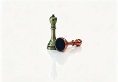 30cm Retro Dual-Tone Alloy Foldable Metal Chess Set