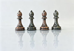 52*52*3.9cm Upscale Metal Chess Set Super Large Folding Board Zinc Alloy Tinted&Purple Bronze