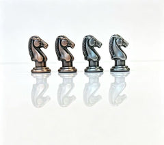 30cm Pure Metal Chess Piece & Timber Wooden Folding Board