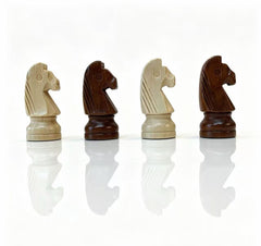 Corinthian 2-in-1 Wooden Chess & Checkers Set with Drawer Design and Extra Queen
