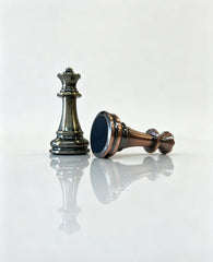 52*52*3.9cm Upscale Metal Chess Set Super Large Folding Board Zinc Alloy Tinted&Purple Bronze