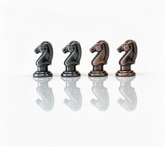 32cm Pure Metal Chess Piece & Drawer Design Timber  Wooden Board