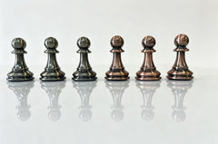 52*52*3.9cm Upscale Metal Chess Set Super Large Folding Board Zinc Alloy Tinted&Purple Bronze