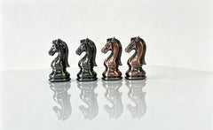 52*52*3.9cm Upscale Metal Chess Set Super Large Folding Board Zinc Alloy Tinted&Purple Bronze