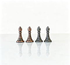 32cm Pure Metal Chess Piece & Drawer Design Timber  Wooden Board