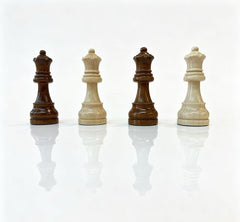 Corinthian 2-in-1 Wooden Chess & Checkers Set with Drawer Design and Extra Queen