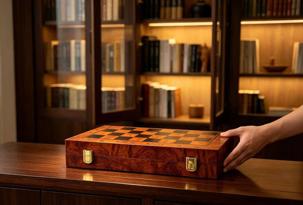 40cm Piano Finish Chess Set Foldable Board Magnetic Gift