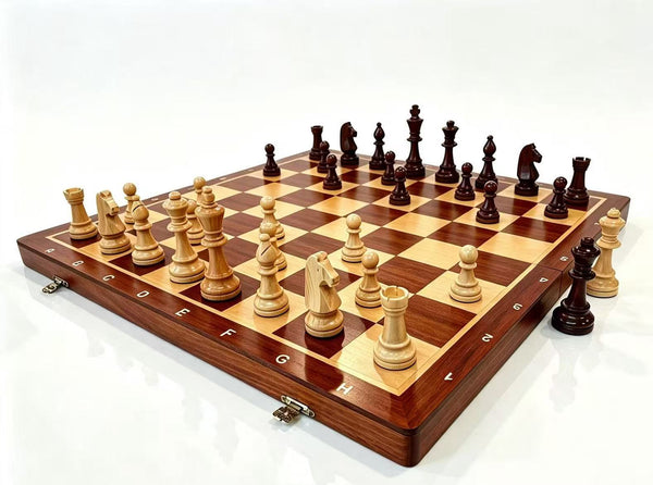 Deluxe 52cm Large Chess Set Sapele Wooden Timber Oak Folding Chessboard