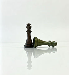 39*39*3.5cm Upscale Metal Chess Set Large Folding Board Zinc Alloy Tinted&Purple Bronze