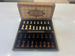 30*30*2.5cm Magnetic Chess Set Wooden Timber Oak Folding Chessboard AU STOCK