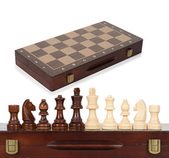 38cm Magnetic Large Chess Set Wooden Timber Oak Folding Chessboard
