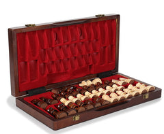 38cm Magnetic Large Chess Set Wooden Timber Oak Folding Chessboard