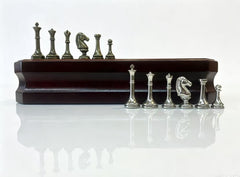 35.5cm Chess Set Wooden Timber Board Drawer Design Metal Pieces