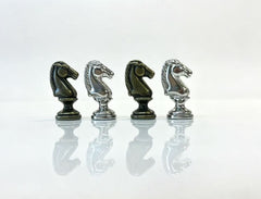 35.5cm Chess Set Wooden Timber Board Drawer Design Metal Pieces
