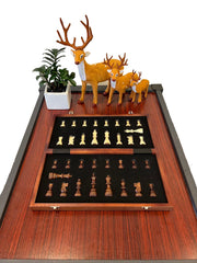 Premium 39cm Magnetic Large Chess Set Wooden Timber Oak Folding Board Sapele